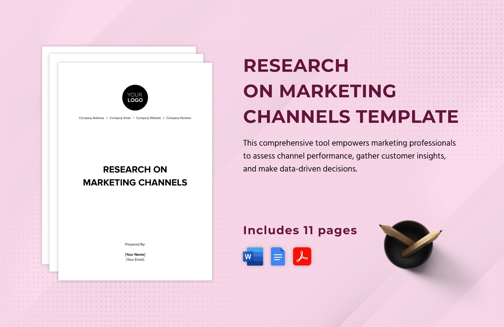 Research on Marketing Channels Template in Word, Google Docs, PDF
