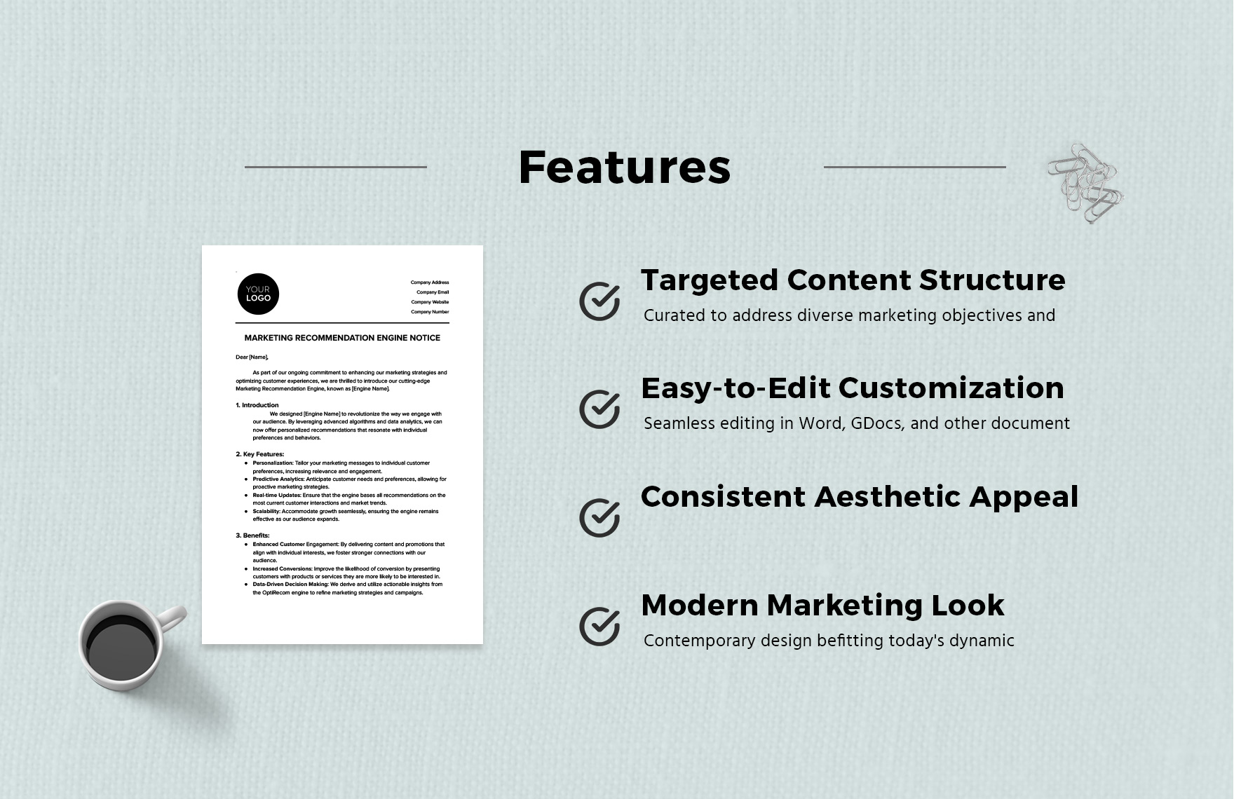 Marketing Recommendation Engine Notice Template