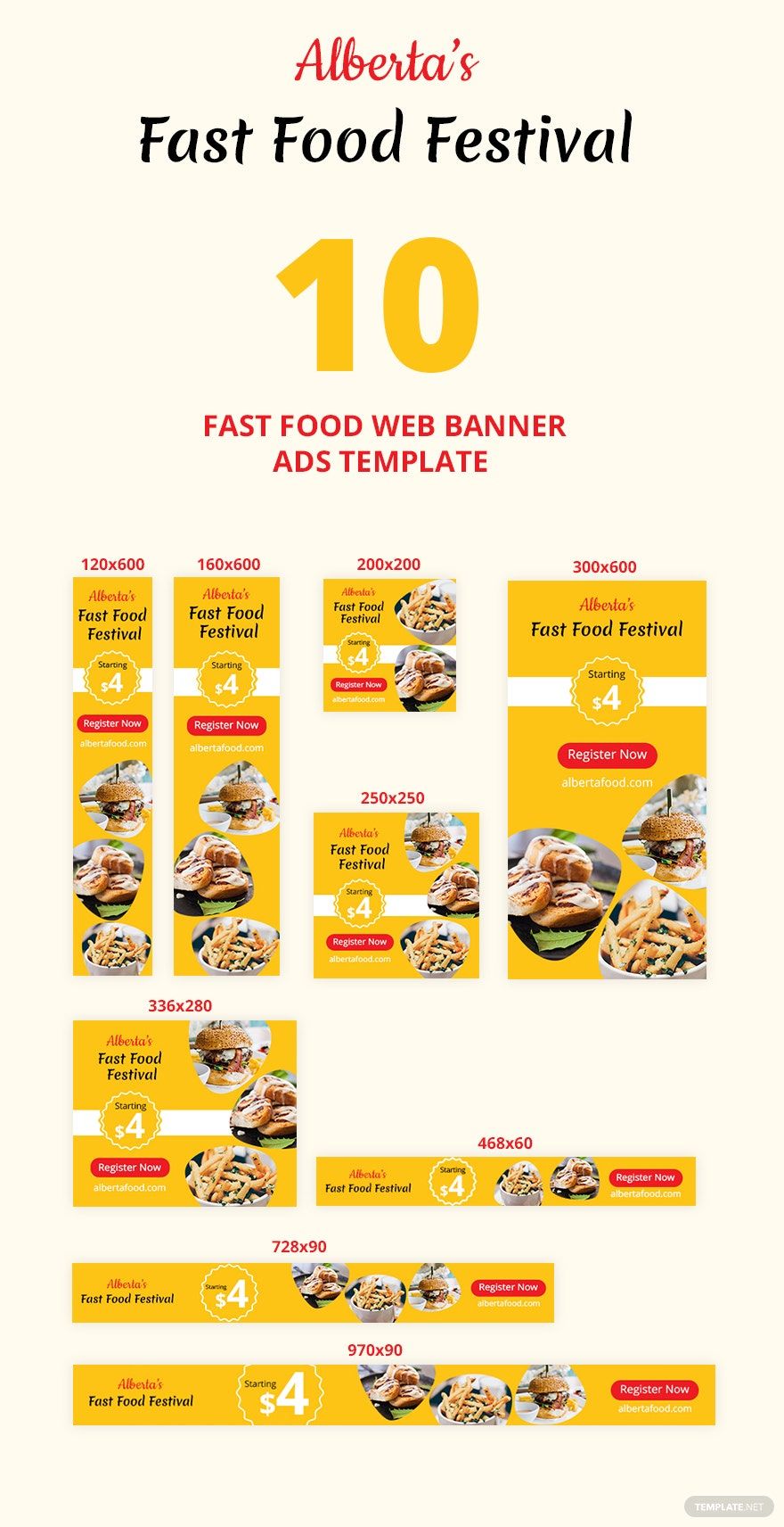 Free Fast Food Web Banner Ads Template