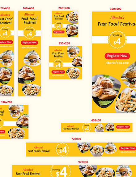 Fast Food Web Banner Ads Template Psd Template Net