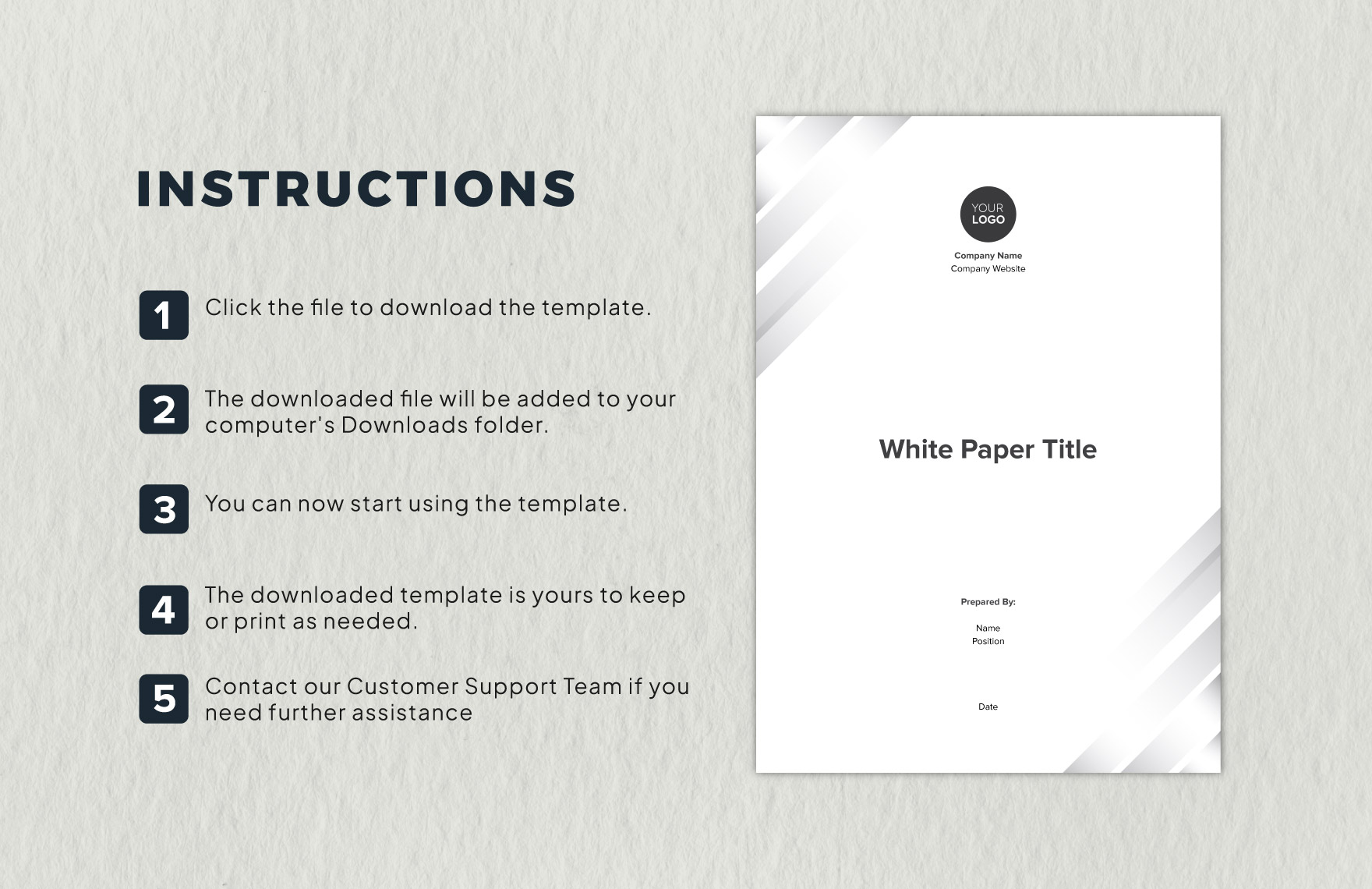 Blank White Paper Template