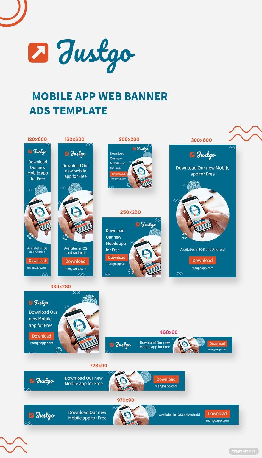 Mobile App Web Banner Ads Template