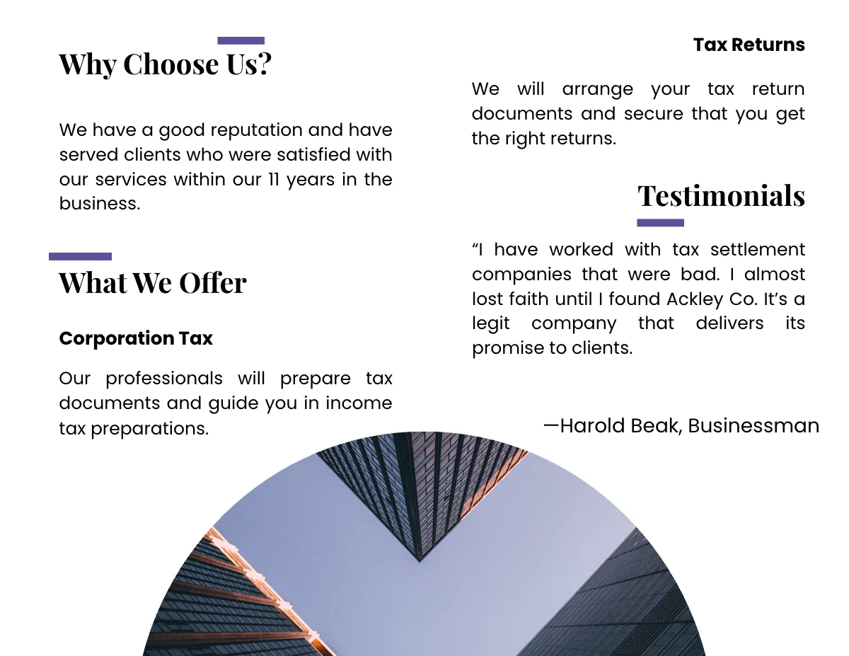 Free Corporate Business Brochure Template to Edit Online