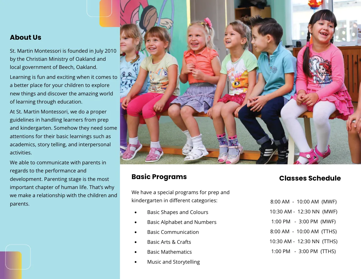 Free Kindergarten Brochure Template to Edit Online Free Kindergarten Brochure Template to Edit Online
