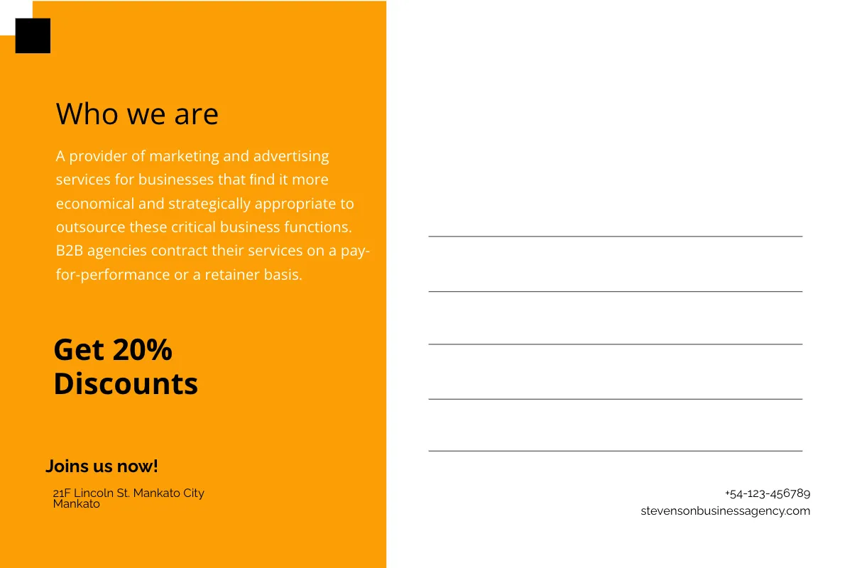 Free Business Agency Postcard Template to Edit Online