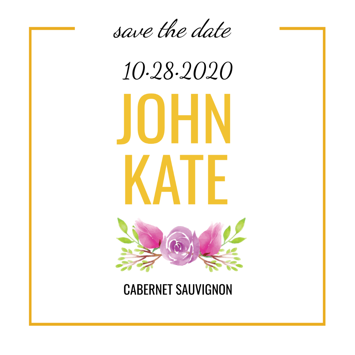 Save the Date Wine Label Template