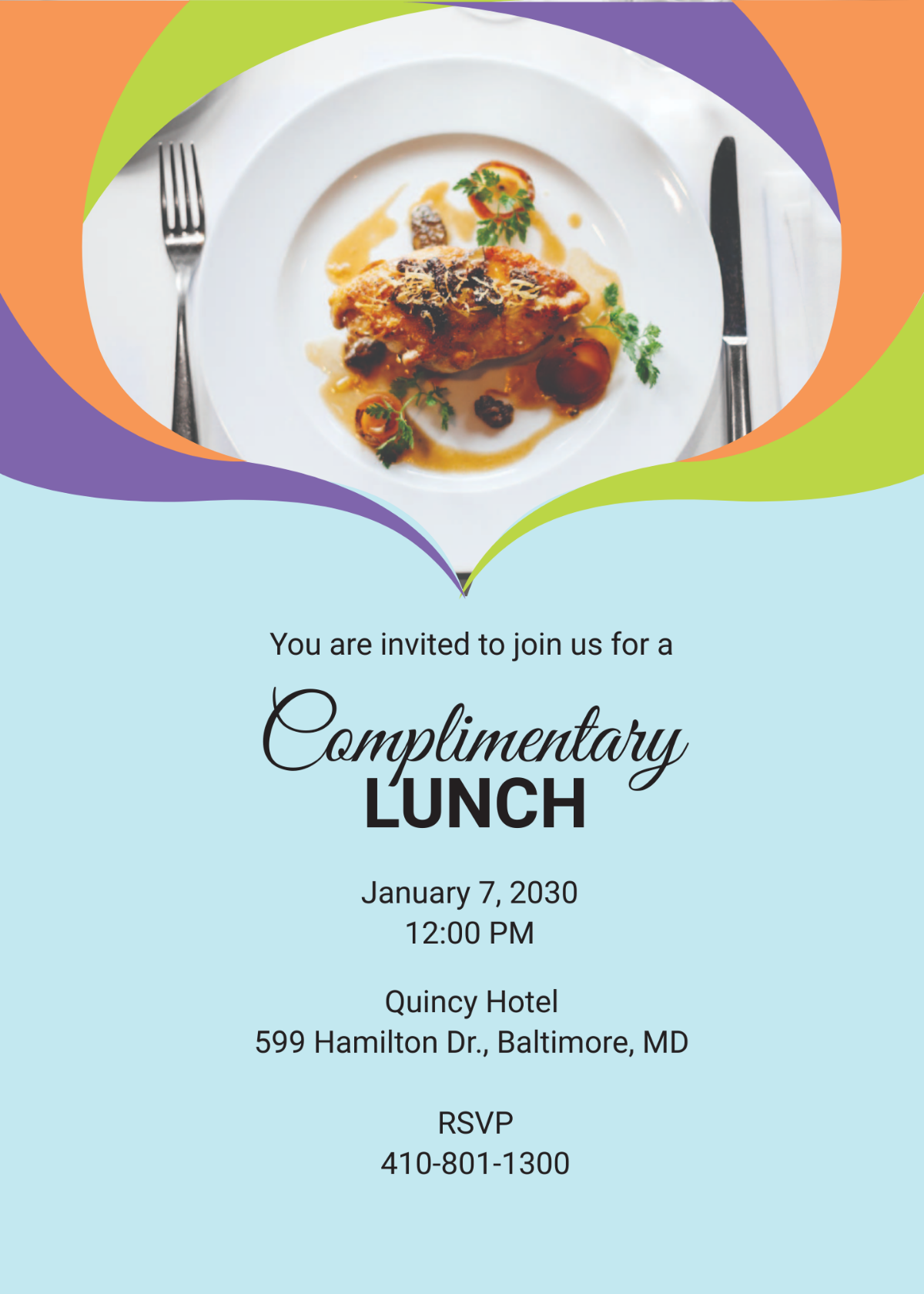 Complimentary Lunch Invitation Template