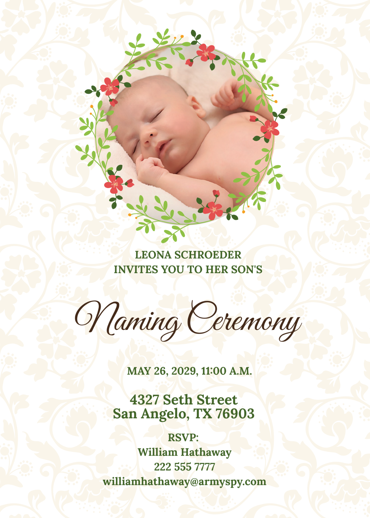 Creative Naming Invitation Template