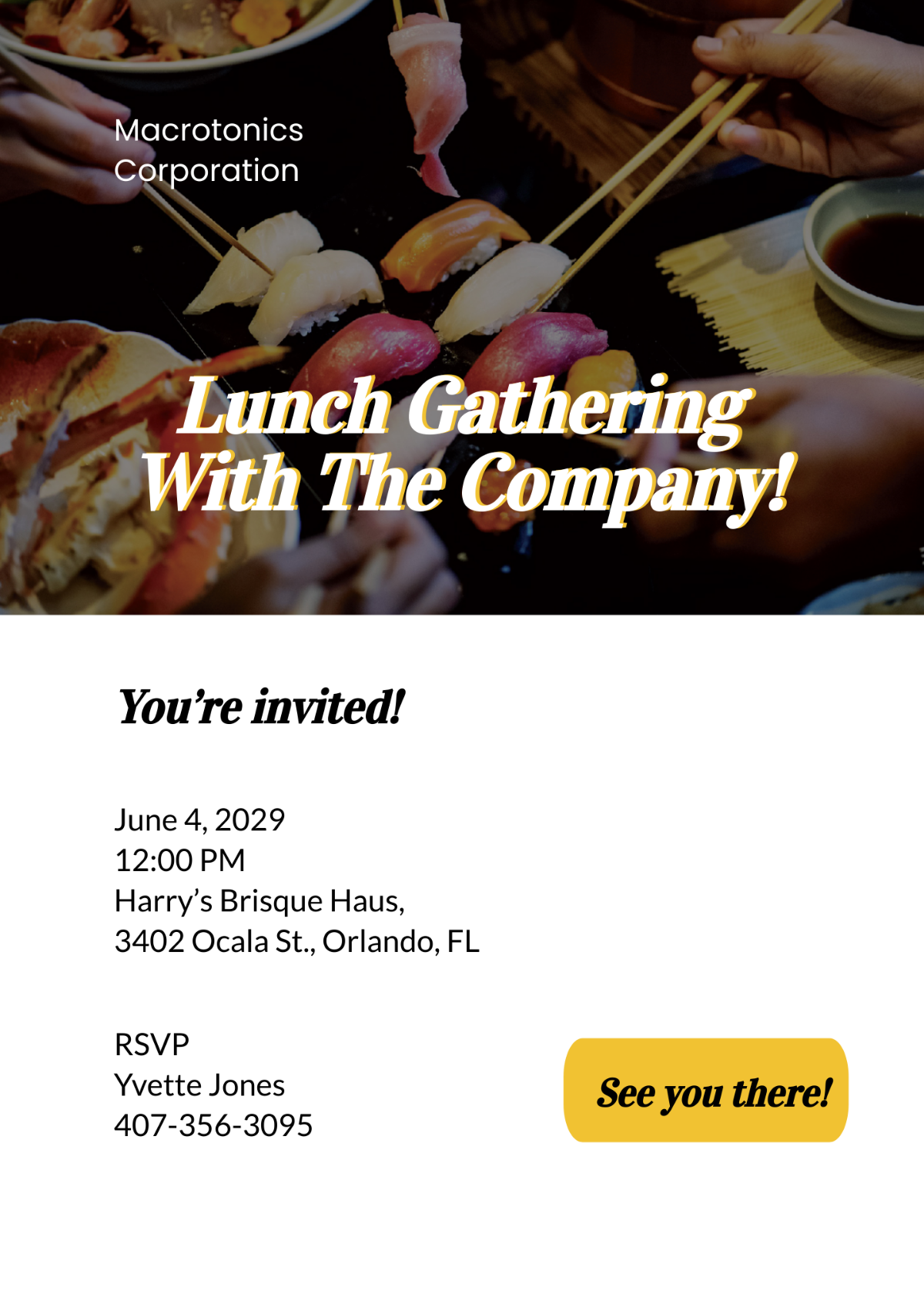 Email Lunch Invitation Template