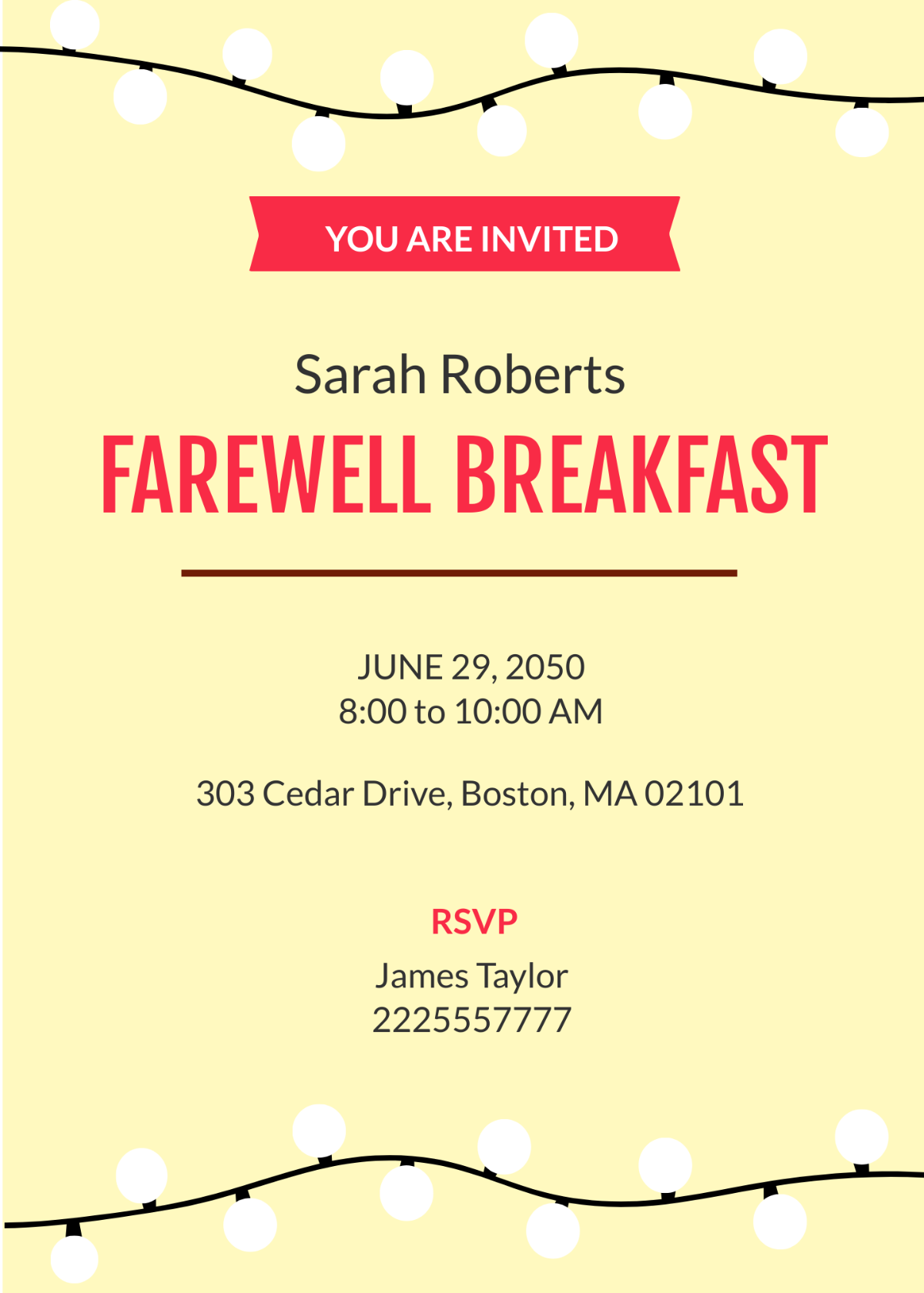 Farewell Breakfast Invitation