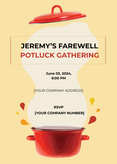 Farewell Potluck Invitation Template - Edit Online & Download Example ...