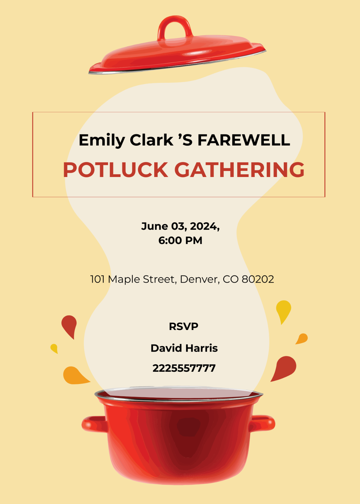Farewell Potluck Invitation