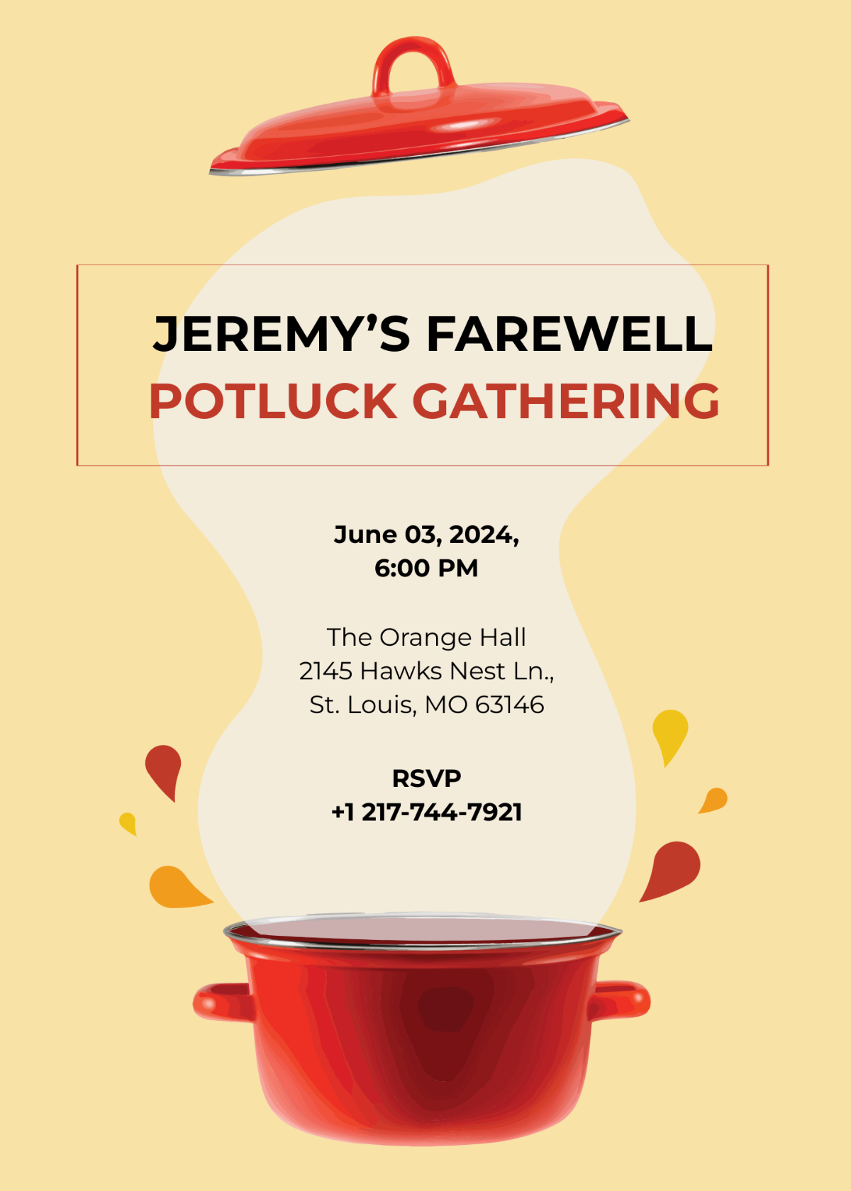 Farewell Potluck Invitation Template
