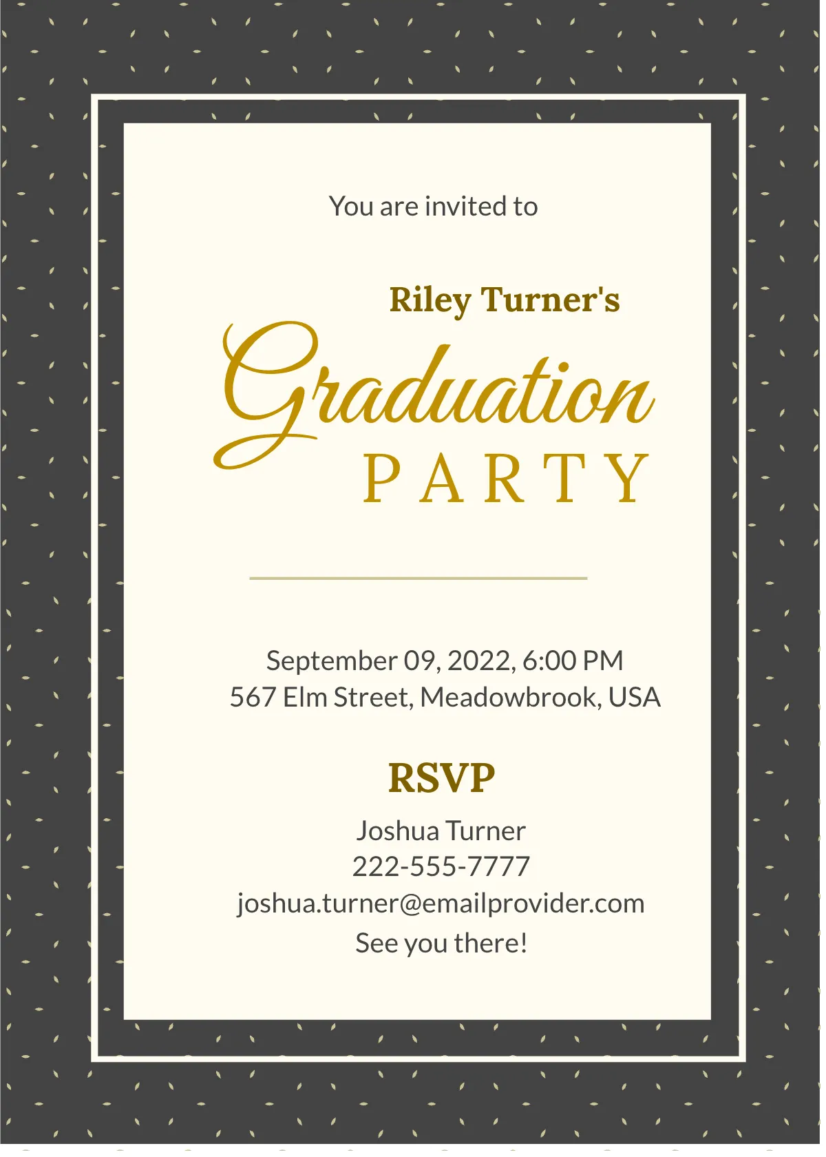 Free Sample Graduation Invitation Template To Edit Online