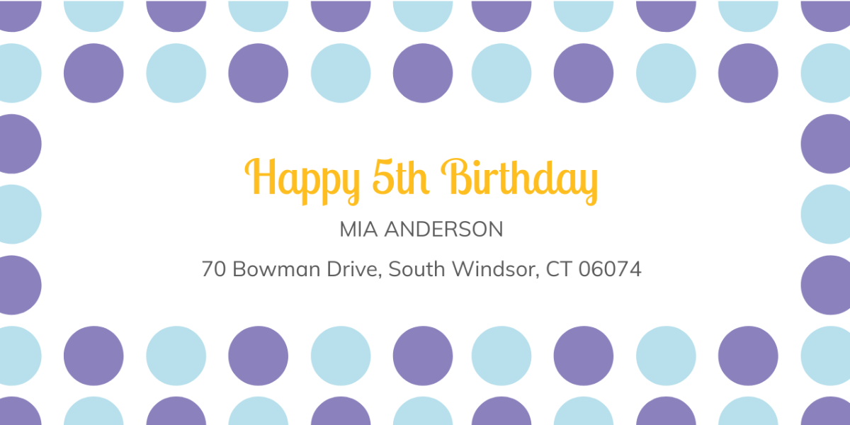 Birthday Address Label