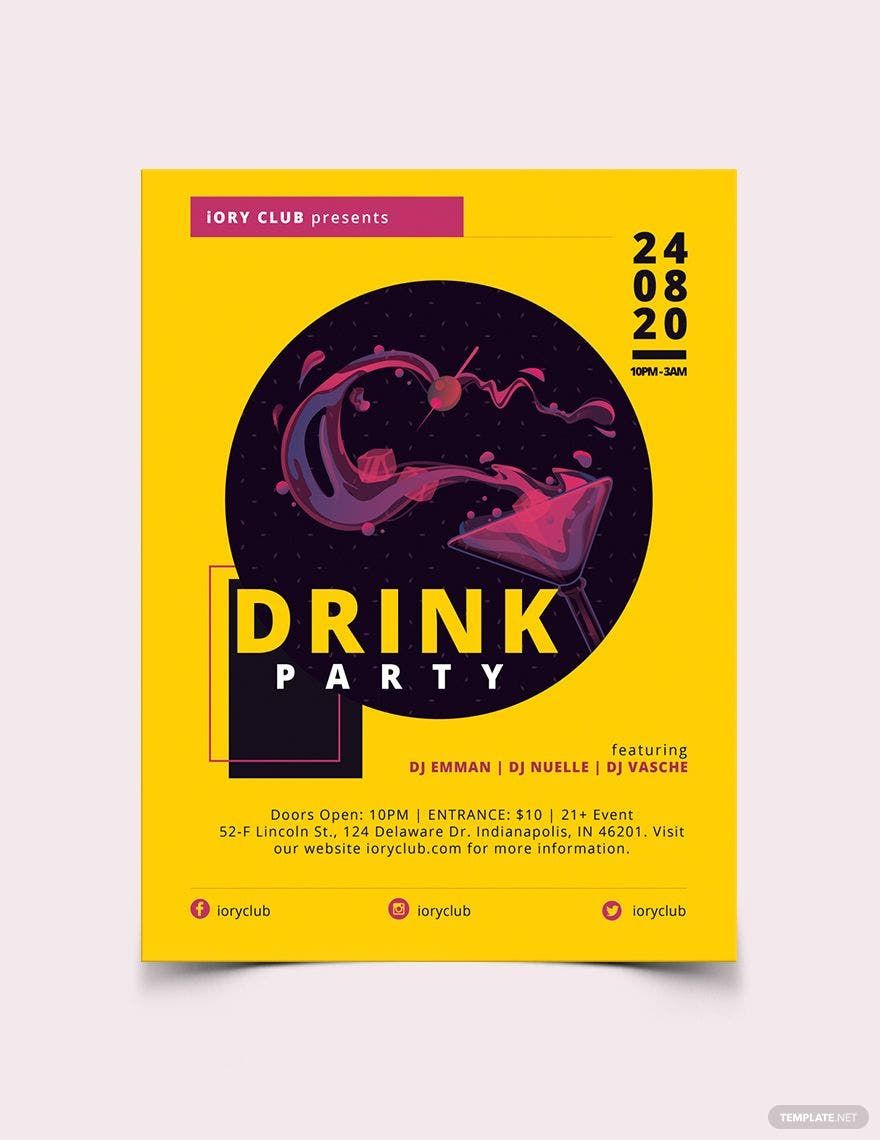 Drink Party Flyer Template