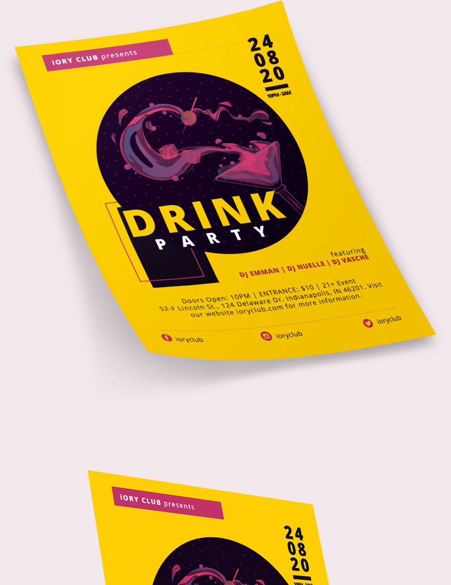 Drink Party Flyer Template