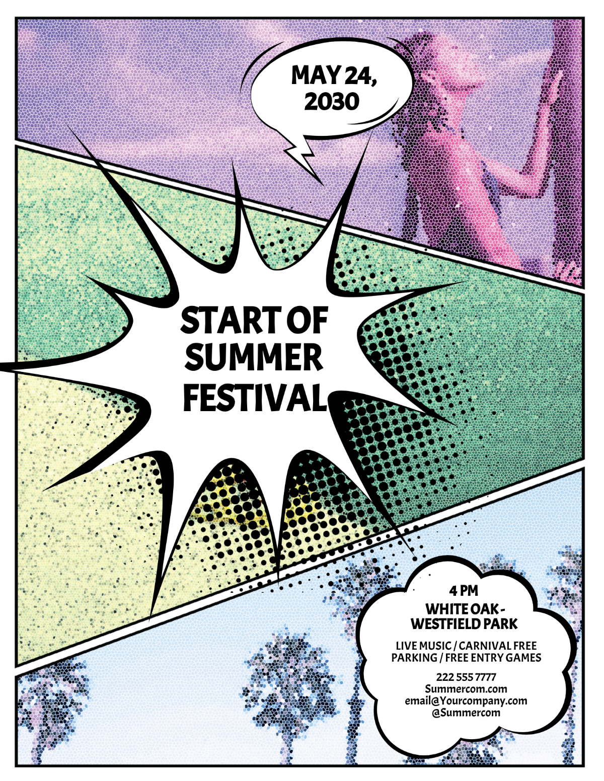 Comic Summer Flyer Template