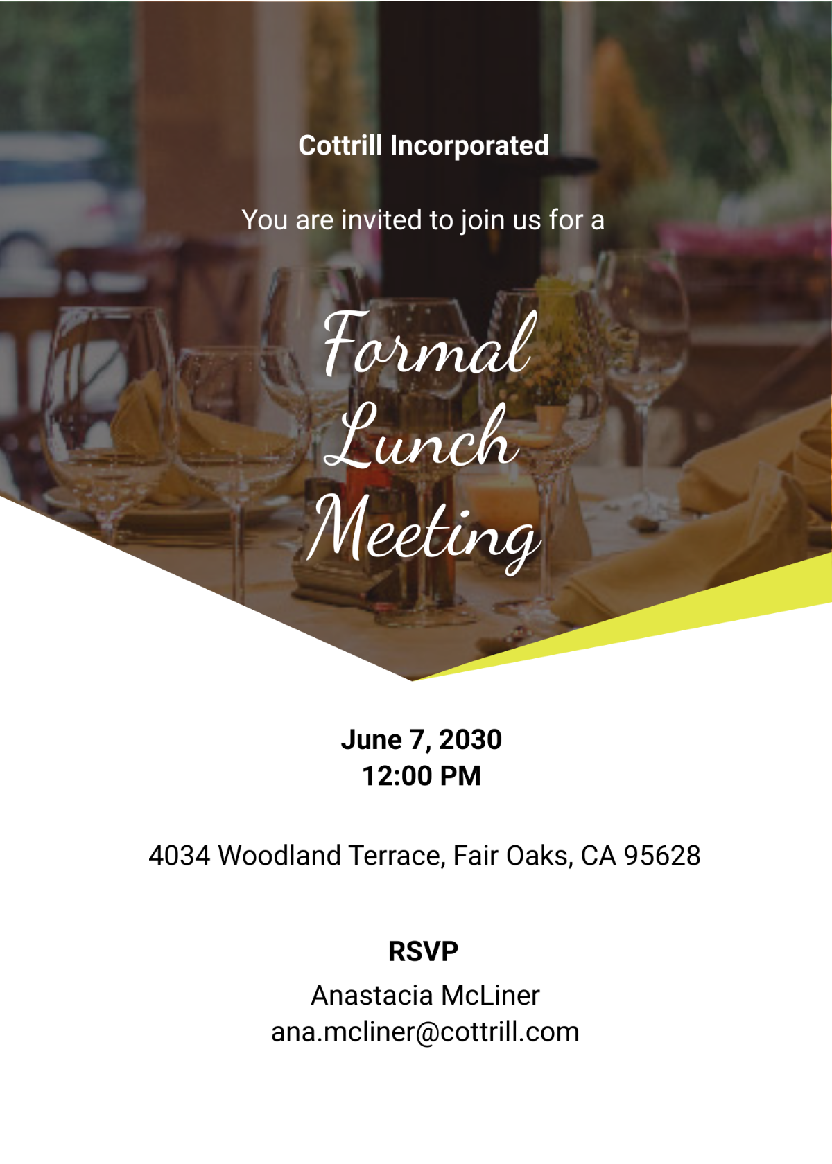 Formal Lunch Invitation Template