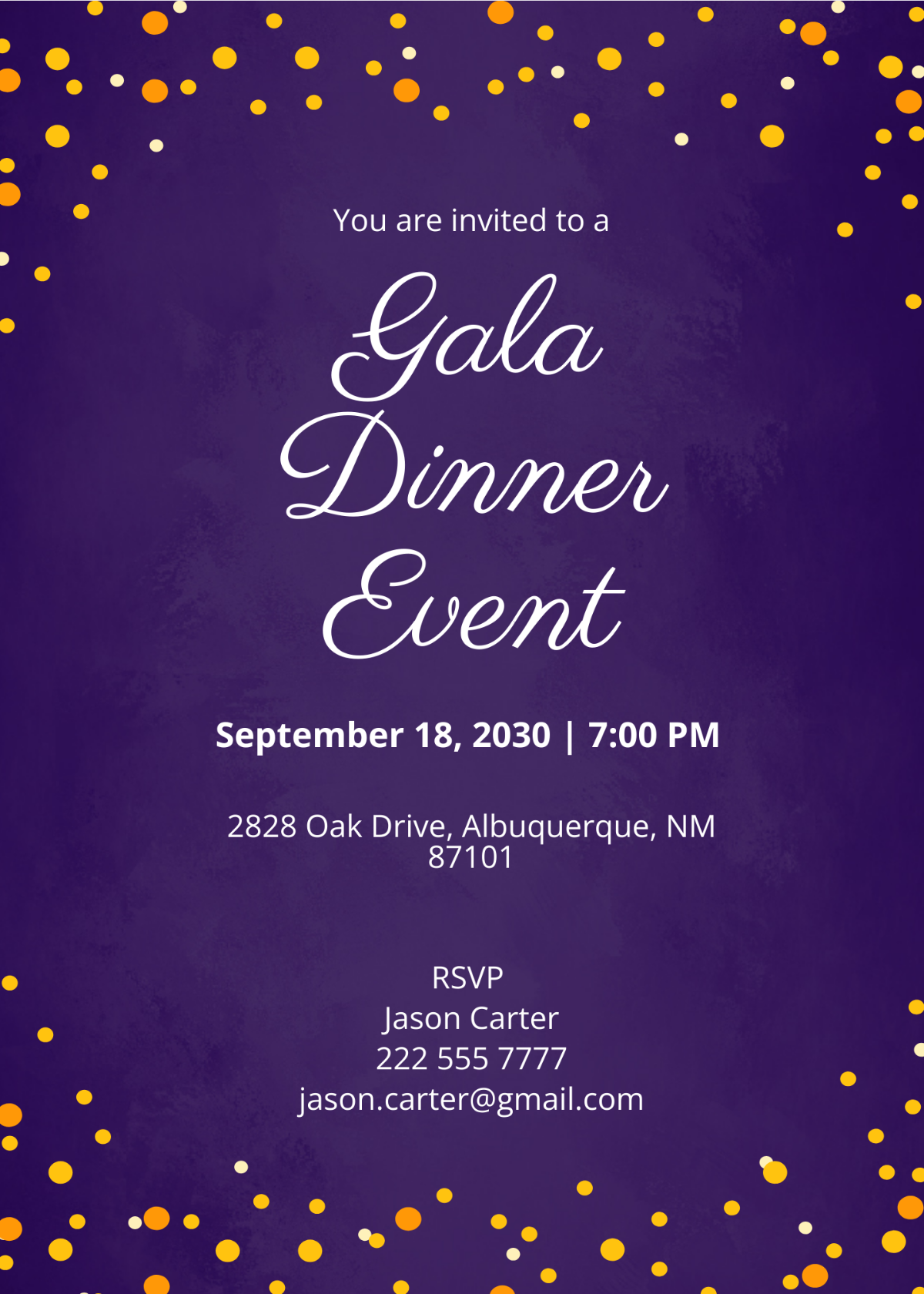 Gala Dinner Night Invitation