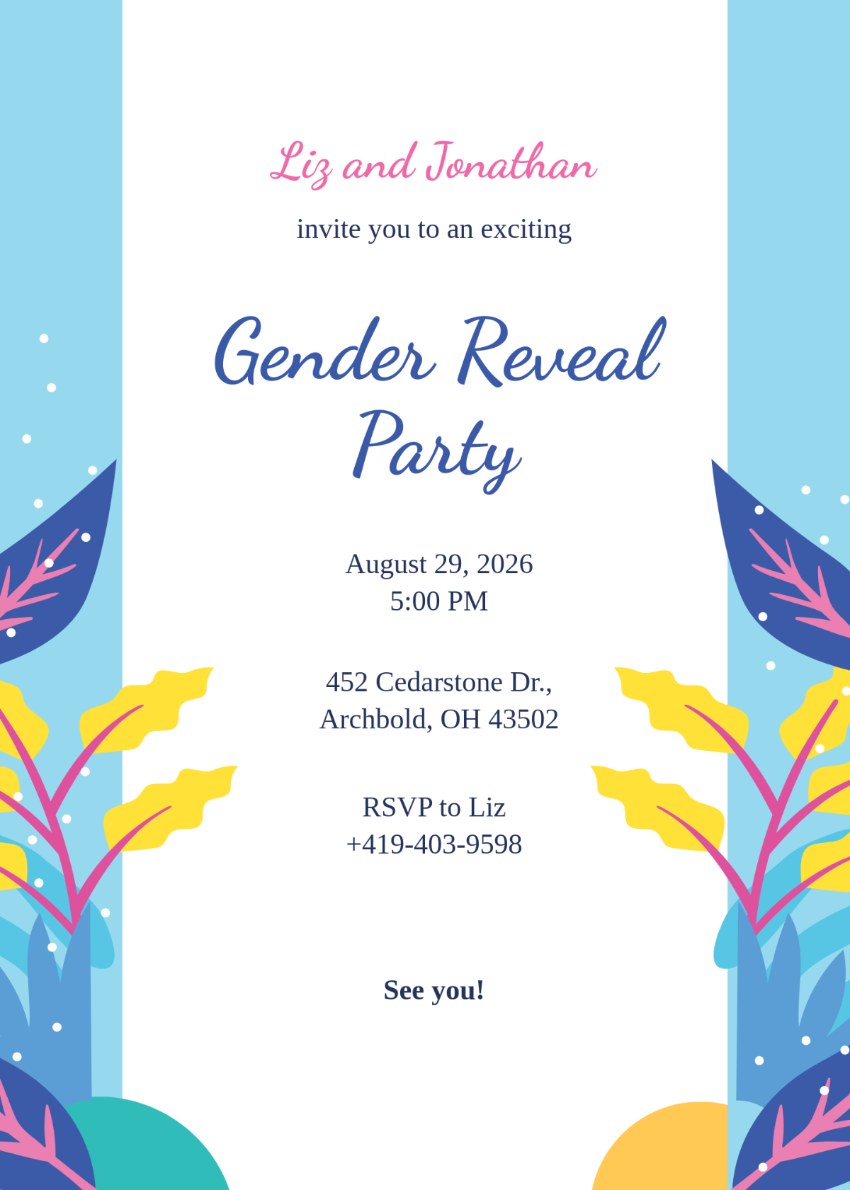 Free Gender Reveal Invitation Template