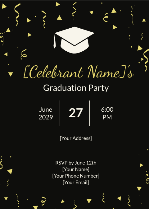 Sample Graduation Invitation Templates - Edit Online & Download Example ...