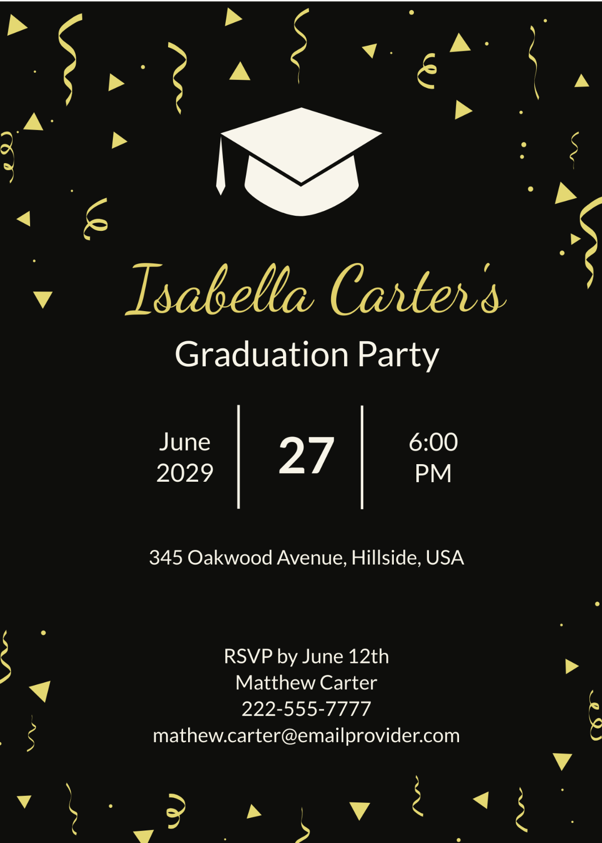 Sample Graduation Invitation