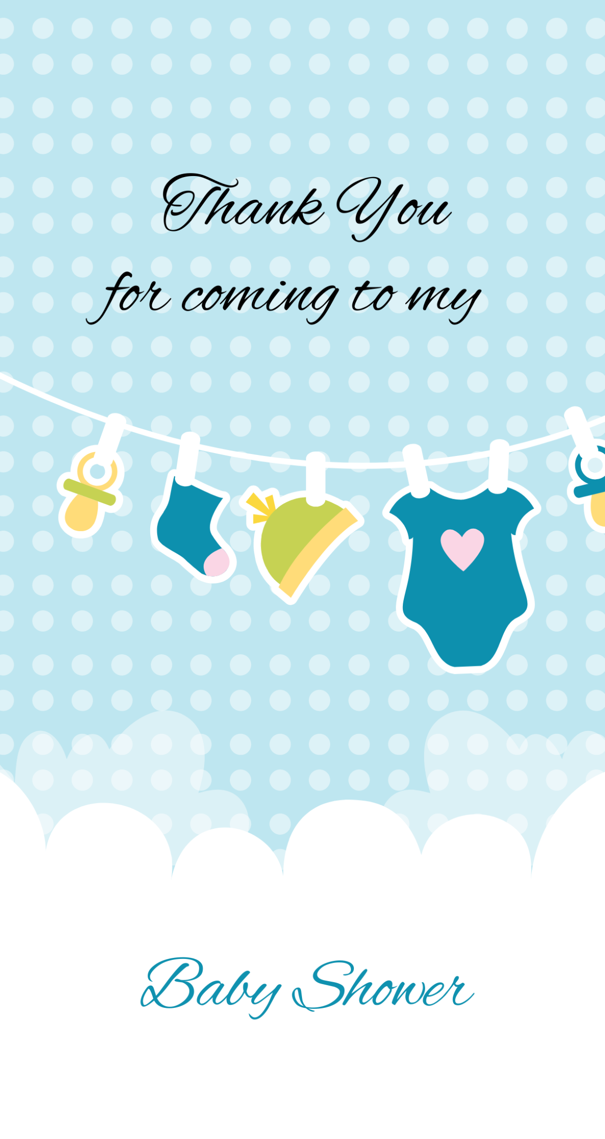 Baby shower Thank You Tag Template