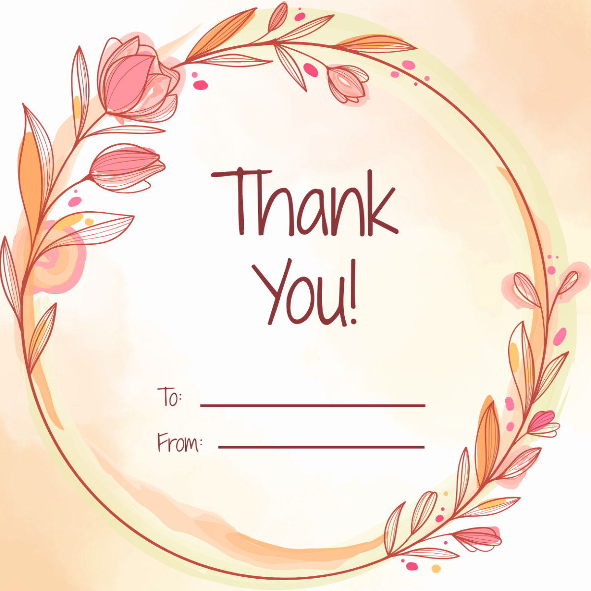 Free Round Thank You Tag Template