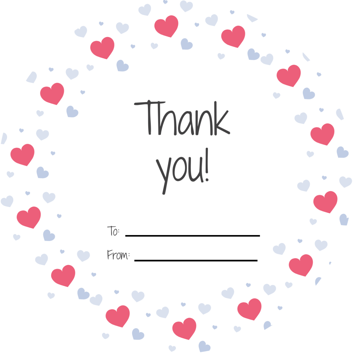 Round Thank You Tag Template