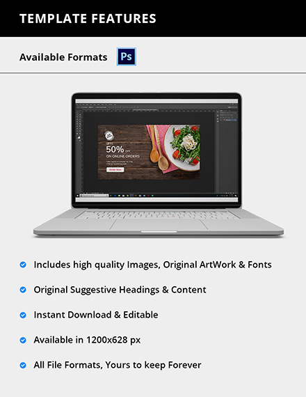 Free Food Restaurant Facebook Ad Banners Template to Edit Online
