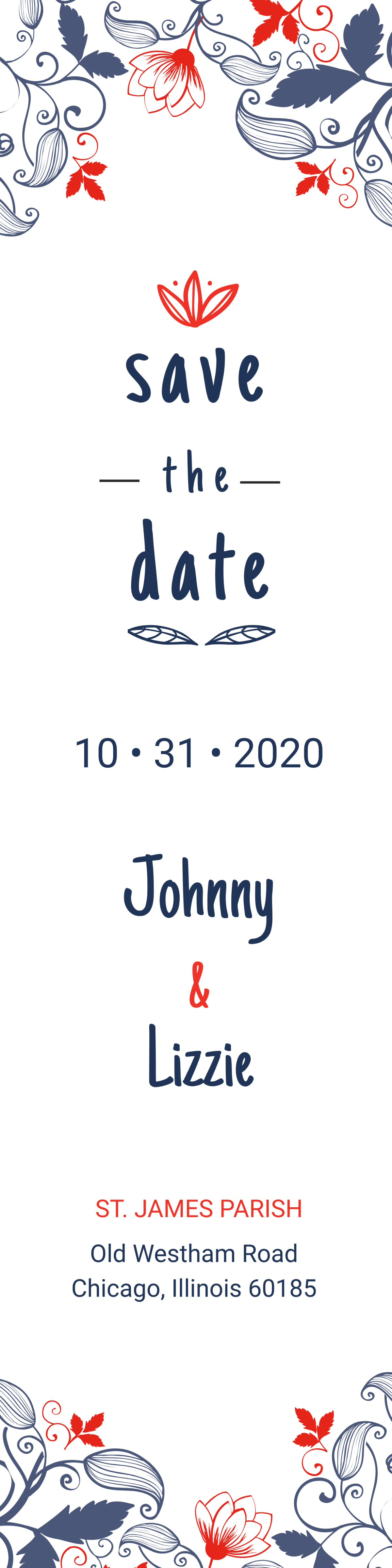 Save the Date Bookmark Template