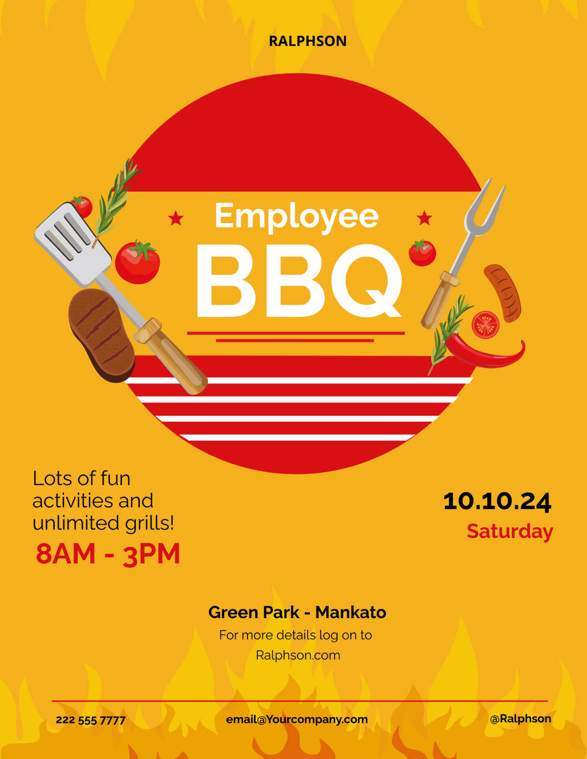 Employee BBQ Party Flyer Template