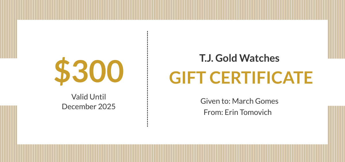 Gift Certificate Template