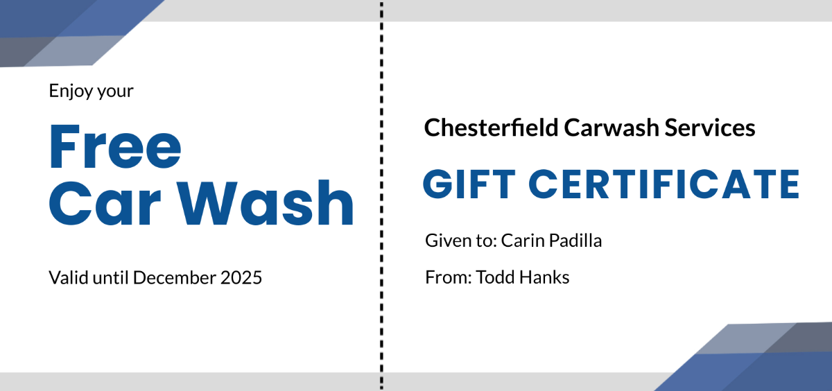 Carwash Gift Certificate Template - Edit Online & Download