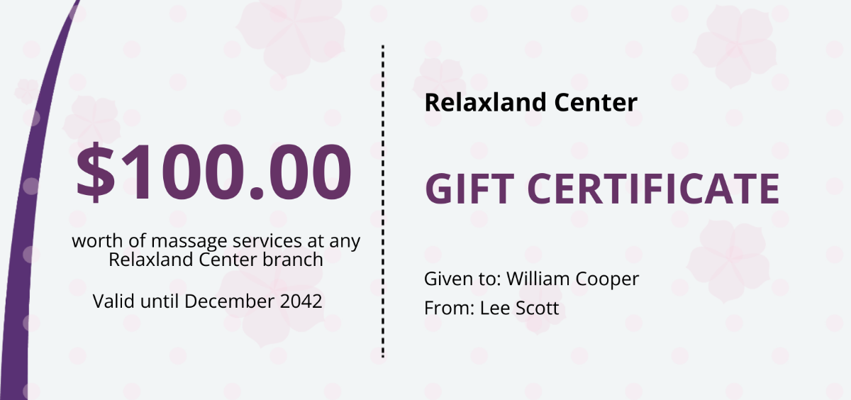 Massage Gift Certificate Template - Edit Online & Download