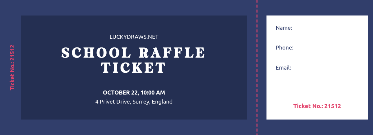 Free School Raffle Ticket Template to Edit Online