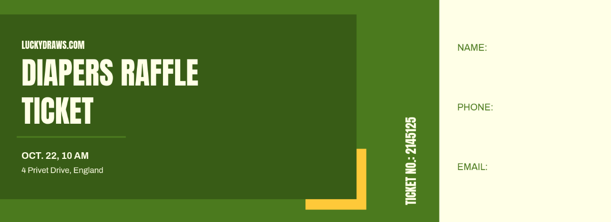 Free Diapers Raffle Ticket Template to Edit Online