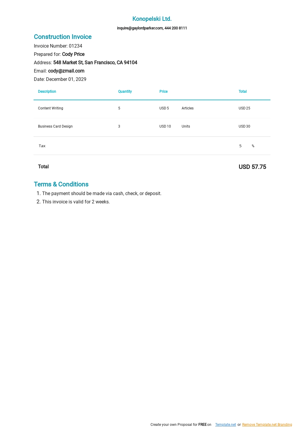 professional invoice template google sheets