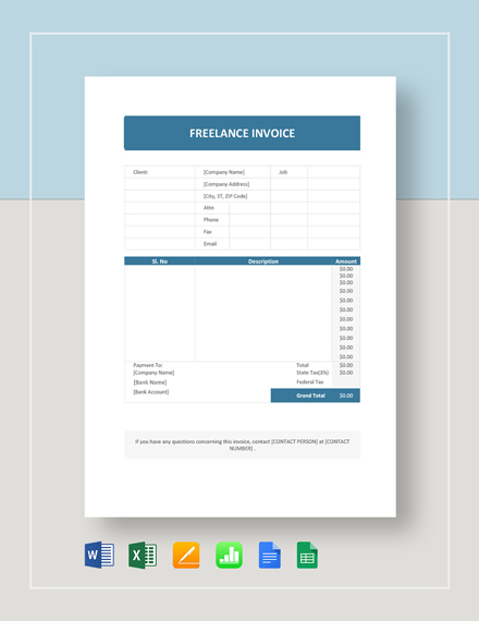 Freelancer Invoice Template 15 Free Word Excel Pdf Format Download 