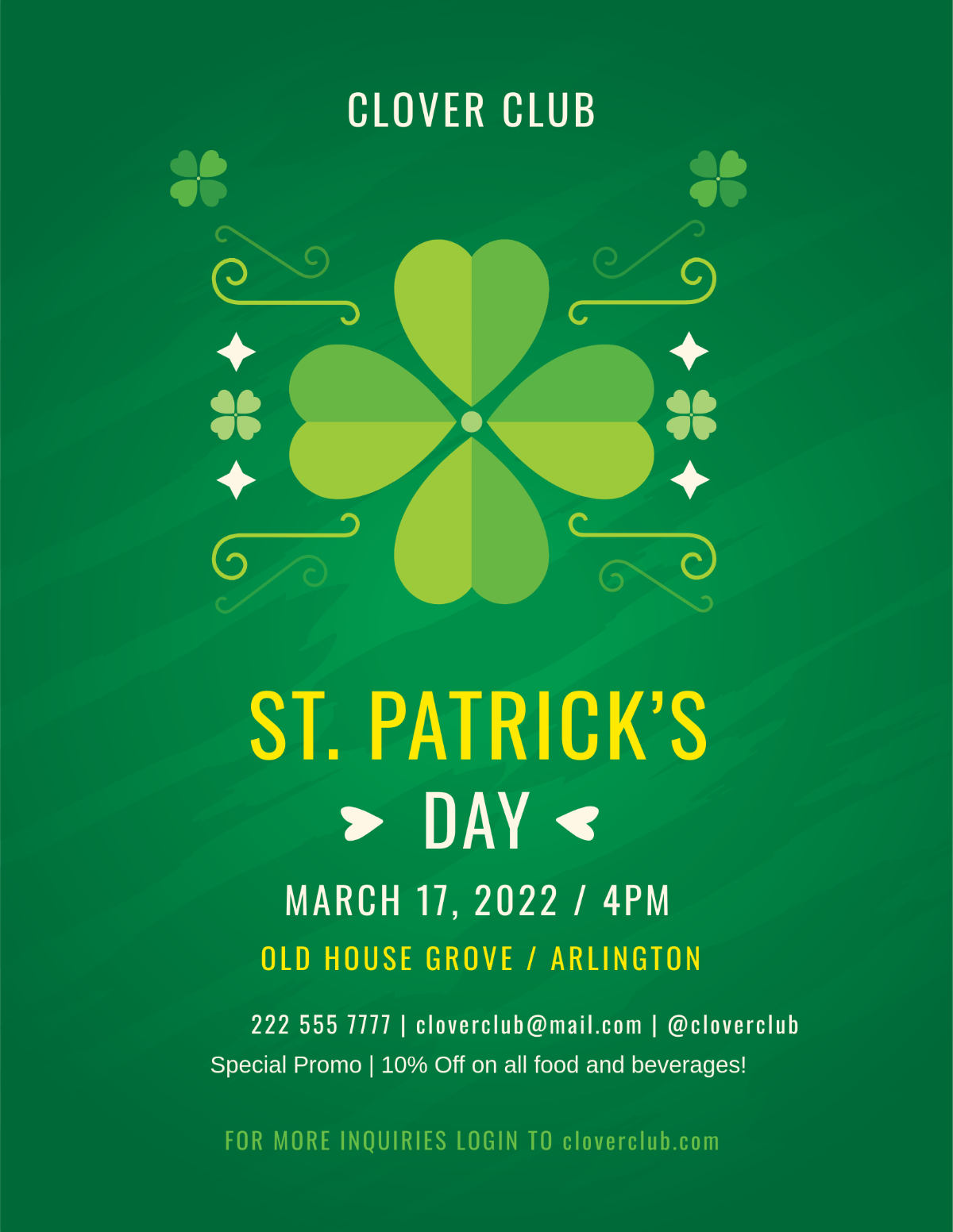 St Patrick's Day Celebration Flyer
