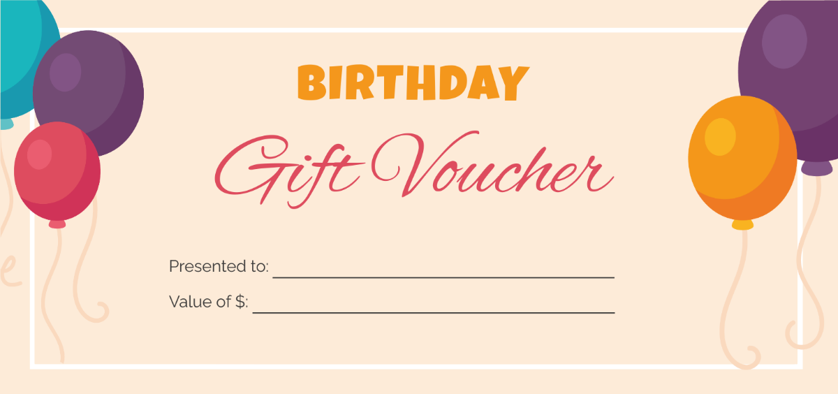 Free Birthday Gift Voucher Template