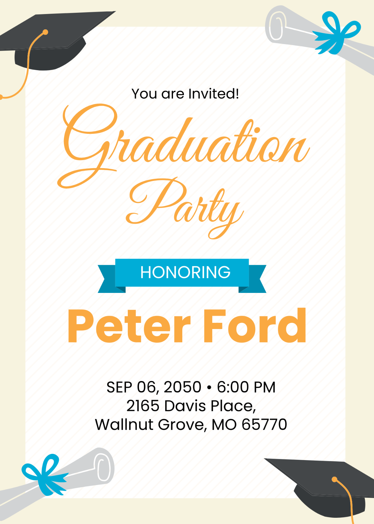 Simple Graduation Invitation Template