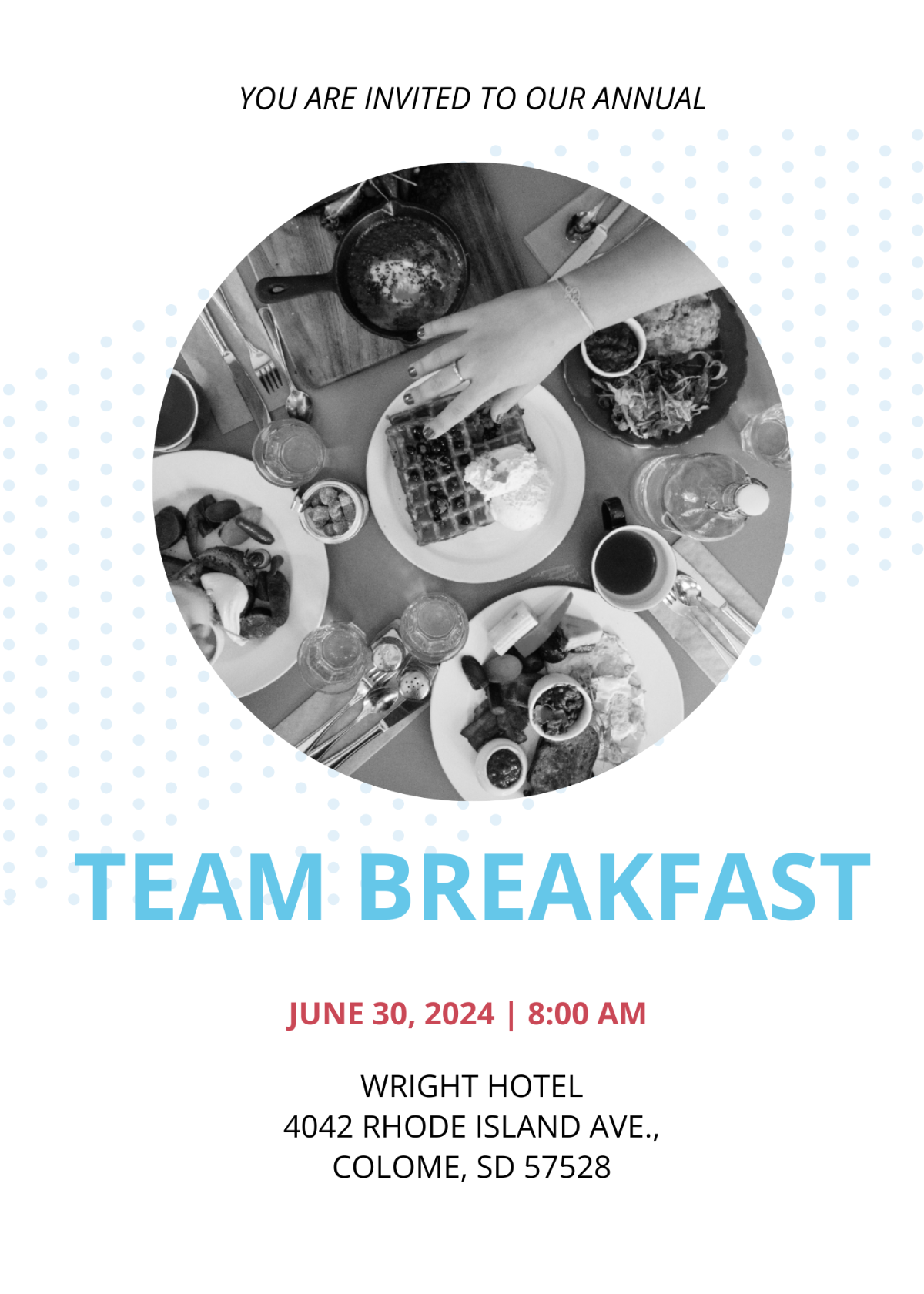 Free Team Breakfast Invitation Template