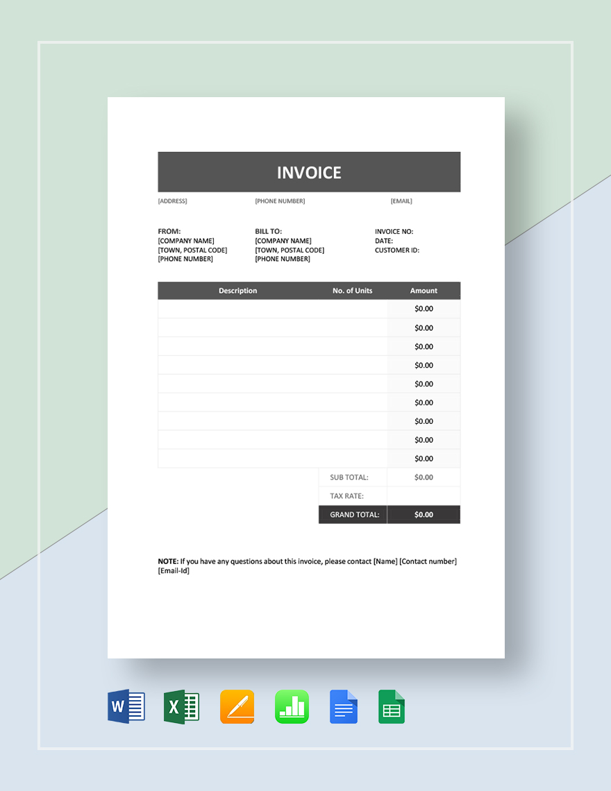 Invoice Example Template - Google Docs, Google Sheets, Excel, Word ...