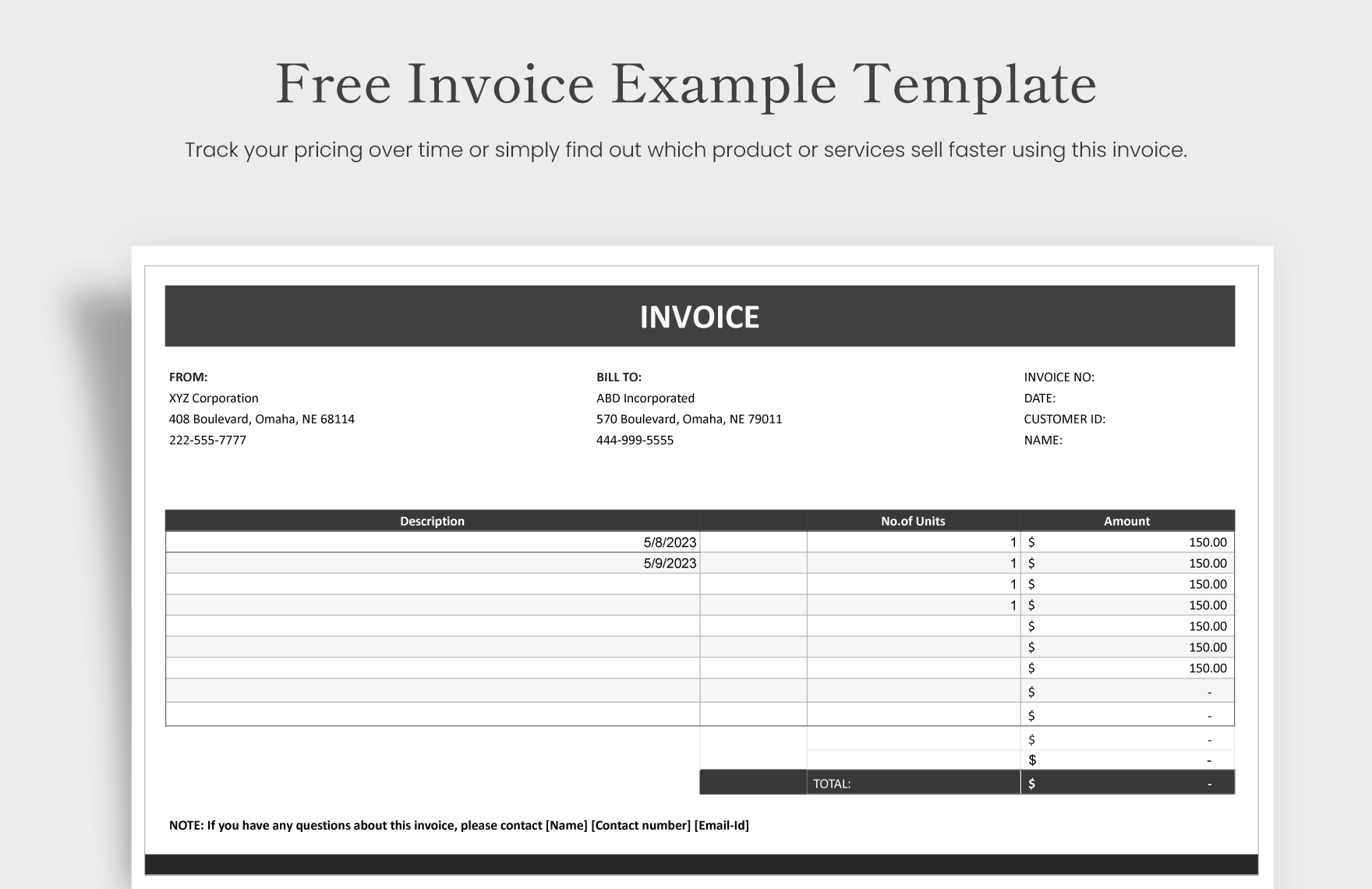 Invoice Example Template in Word, Google Docs, Excel, Google Sheets, Apple Pages, Apple Numbers