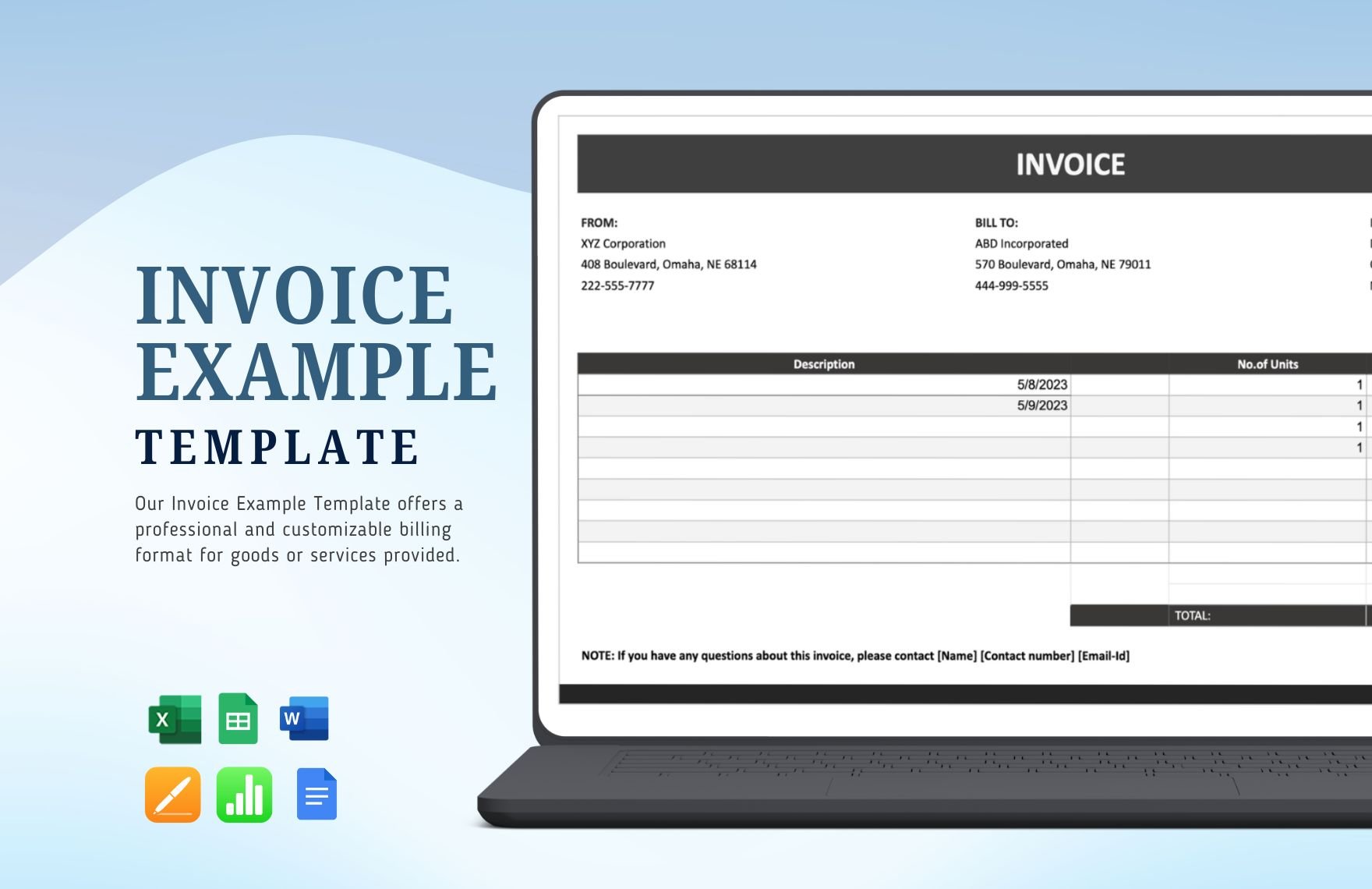 Invoice Example Template