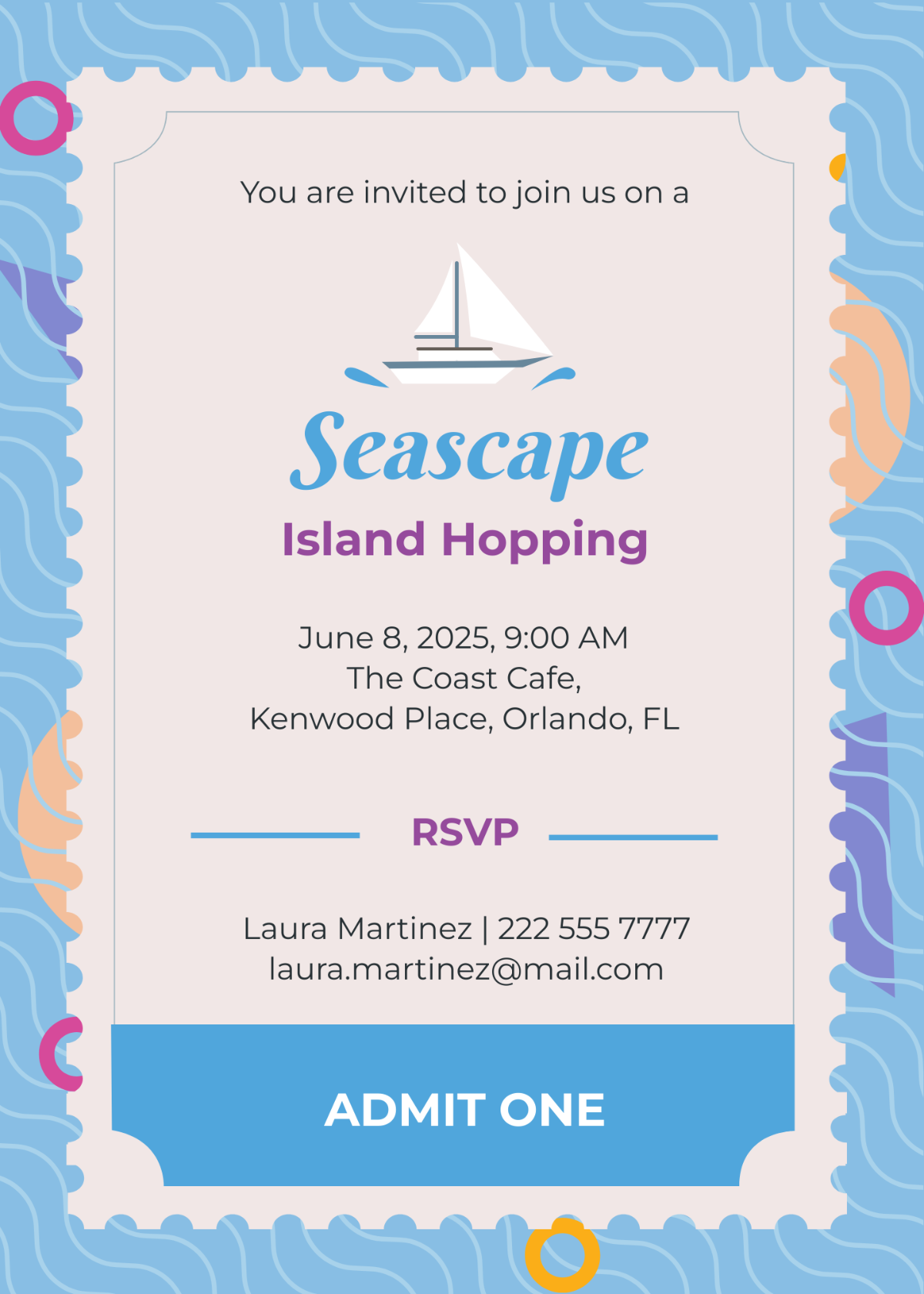 Seascape Ticket Invitation