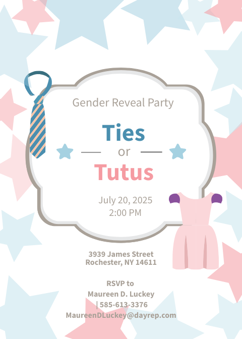 Ties and Tutus invitation