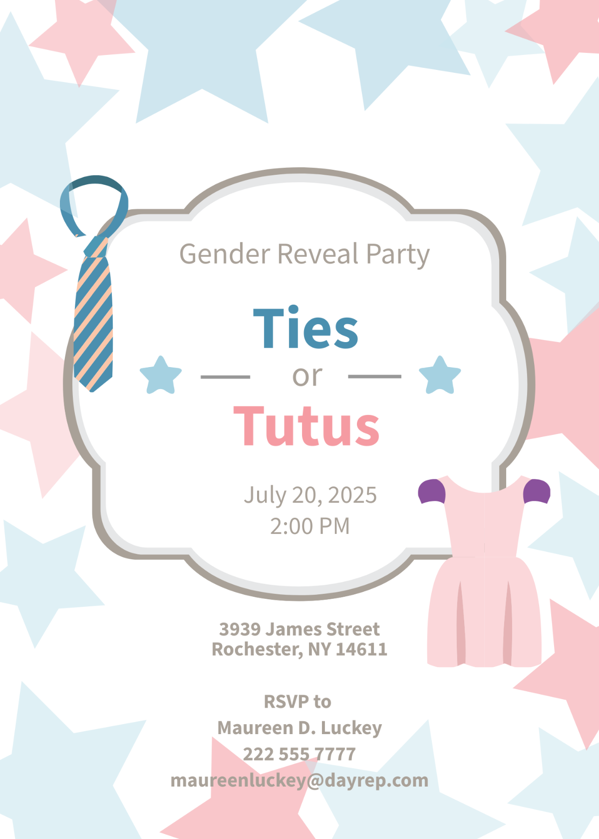 Ties and Tutus invitation Template - Edit Online & Download